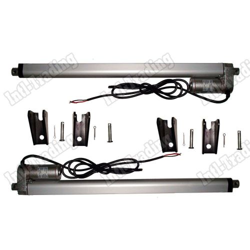 Set of 2 16&#034; linear actuators with brackets stroke 12 volt dc 330 pound max lift for sale