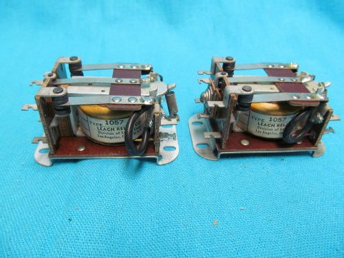 Lot of 2 leach relay type 1057-c 125 volt 10000 ohms coil 361 for sale