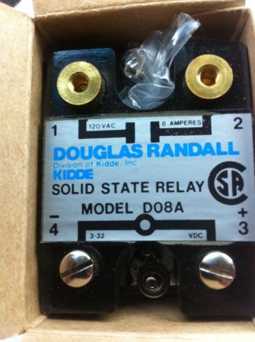 Douglas Randall D08A NC Solid State Relay D08NC 120V AC 8 amps Kidde 810022 New