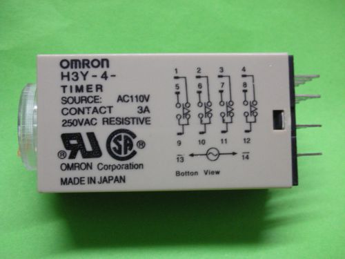 10PC Omron H3Y-4 AC250V 3A 60sec 60s AC110V Seconds Timer Relay