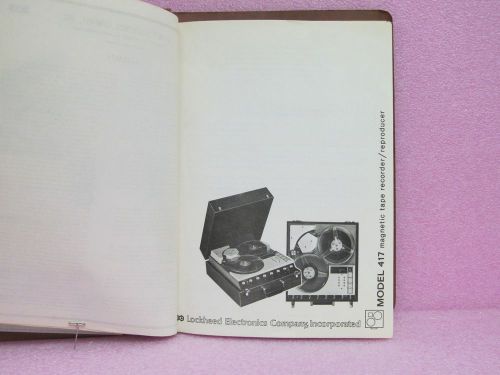 Lockheed Manual 417D Recorder Instruction Manual w/Schematics (1/76)