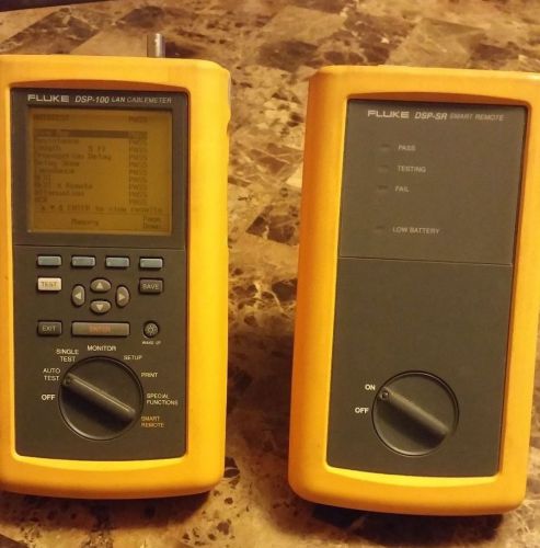 Fluke dsp-100 lan cable meter + dsp sr smart remote (id# 6632027-80330) for sale
