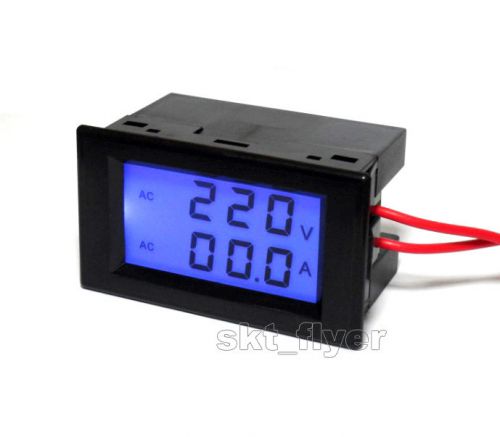 Black 100A 300V AC Digital Ammeter Volt Meter LCD Panel Amp Voltmeter 110V 220V