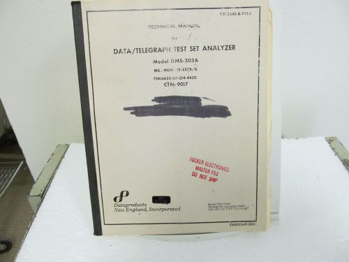 Dataproducts dms-303a data/telegraph test set analyzer technical manual w/schem for sale