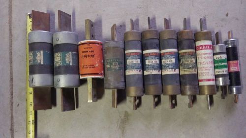 INDUSTRIAL FUSES 11 TOTAL &#034;SEE PICTURES&#034;