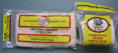 Professional Lambswool / Lambskin Applicators, 10&#034; Refill and Hand Applicator
