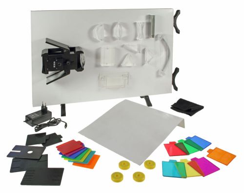 Whiteboard Optics Set - With Whiteboard, Lamp and 18 Instruments