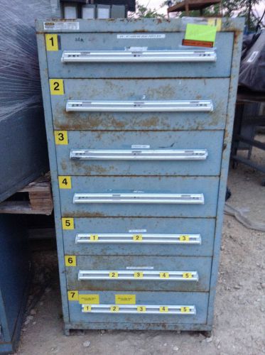 Stanley vidmar 7 blue drawer tool cabinet box storage machinist mechanic chest for sale