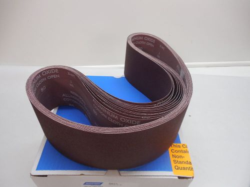 Norton r215 4&#034;x48&#034;x80 grit plyweld sanding belts box of 11 r-215 metalite for sale