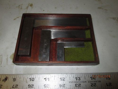 MACHINIST TOOLS LATHE Lot of 3 Micro Steel Machinist Square s in Case
