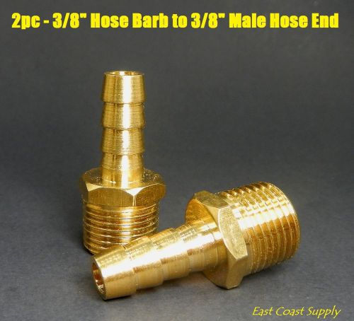 2pc brass 3/8 id hose barb 3/8 npt fitting coupler air fluid fuel liquid water for sale