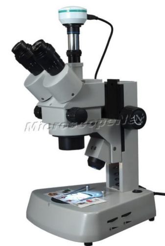 7x-45x trinocular zoom stereo microscope w 2mp usb camera dual lights for sale
