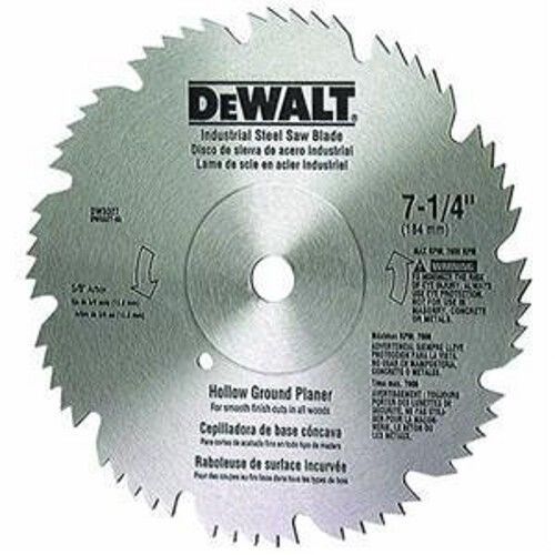 DEWALT DW3327 7-1/4-Inch 60 Tooth Hollow Ground Planer Steel Saw Blade with 5/8.