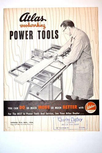 ATLAS WOODWORKING POWER TOOLS CATALOG No. W55 1954 #RR172 saw drill jointer