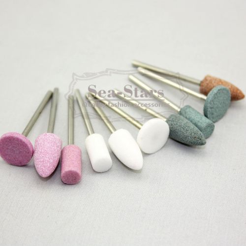 100 pcs dental lab mixed gravel ceramic thick mounted point burs polisher2.35mm for sale