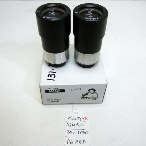 MEIJI TECHNO MA521 Super Wide Field 30x Microscope Eyepieces List $190. NICE #48