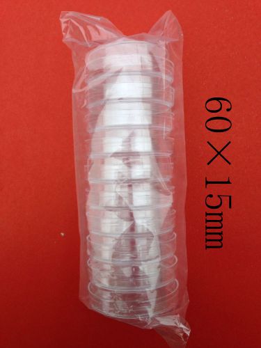 1 pack 60 x 15 mm(10X) Sterile Plastic Petri Dishes For LB Plate Bacterial Yeast