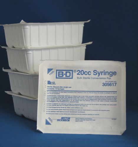 BD  20cc Luer-Lok Tip Disposable Syringes 5 Trays of 10 #305617