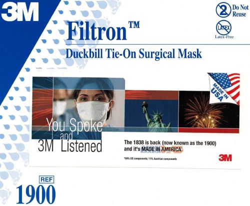 NEW Box of 50 - 3M Filtron 1900 Duckbill Surgical / Medical Mask