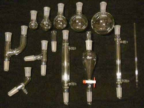 Brand new organic chemistry lab glassware kit 24/40 chem glass for sale