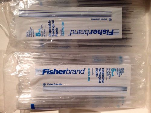 FISHER 5mL Disposable Serological Pipet Sterile Plugged 73 Individually wrapped