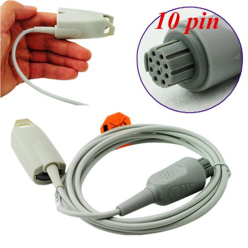 soft tip Adult Finger Clip Spo2 Sensor Probe Round 10 Pin Compatible Datascope
