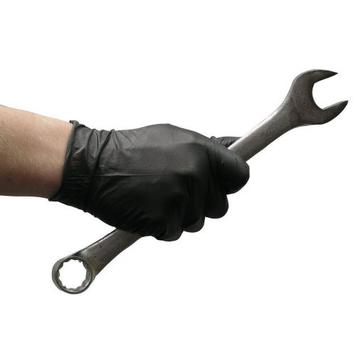 Black nitrile exam gloves,textured fingertips, powder free, large, box/100 for sale