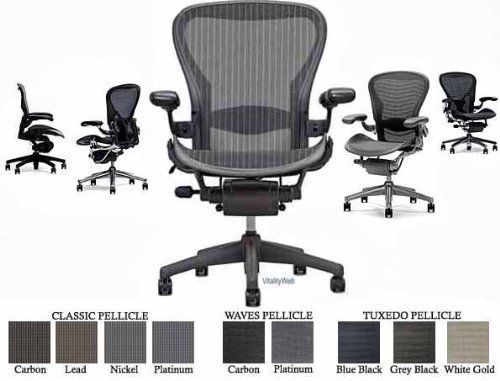 Aeron Chair Highly Adjustable Graphite Frame Lumbar Pad Carbon Classic Furniture