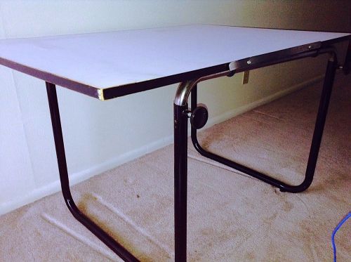 Adjustable Drafting Table, Laminated White Top - Metal and Modern