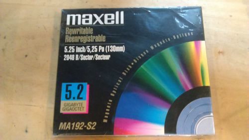 Optical disk 5.2gb maxell 5.25&#034; 2048b/s rewritable magneto opticaldisk(c6-5652m) for sale