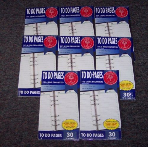 8 NEW PKGS COLLINS 3 3/4&#034; X 6 3/4&#034; TO DO PAGES FOR DAY TIMER/RUNNER FRANKIN ETC