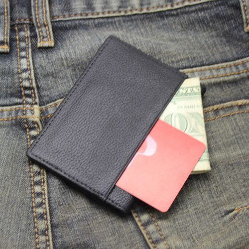 New Business Credit Card Case Holder Korea (desk) 8 Leather Mini Wallet Black
