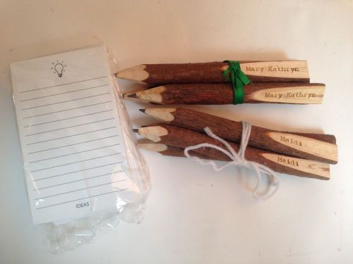 4 CUSTOMIZED Rustic Wooden Pencils