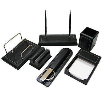 Deluxe executive desktop leather accessory gift set for sale