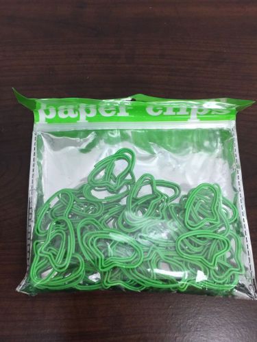 Paper Clips, 60 Ct , Green Color