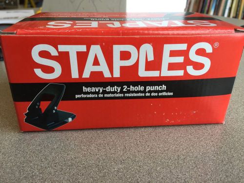 NEW Staples Heavy Duty 2 Hole Paper Punch in Box 28 Sheet Capacity
