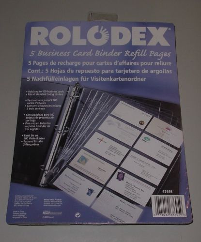 Rolodex - NEW - 5 Refill Pages - 67695