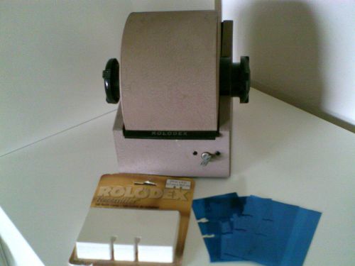 Vintage Metal Rolodex Card File Model 2254D Brown Box with KEY