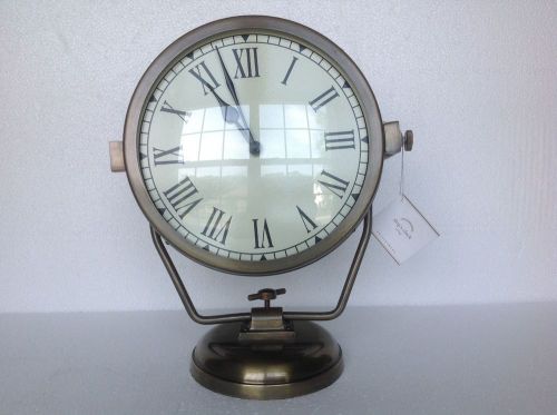 Pottery Barn Ships Clock Aluminum with an Antique Brass Finish New with Tags