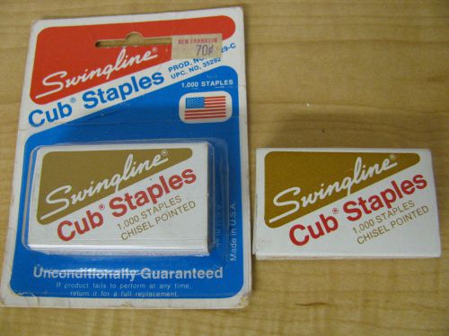 2 New Boxes Swingline Cub staples chisel pointed 2000 staples total