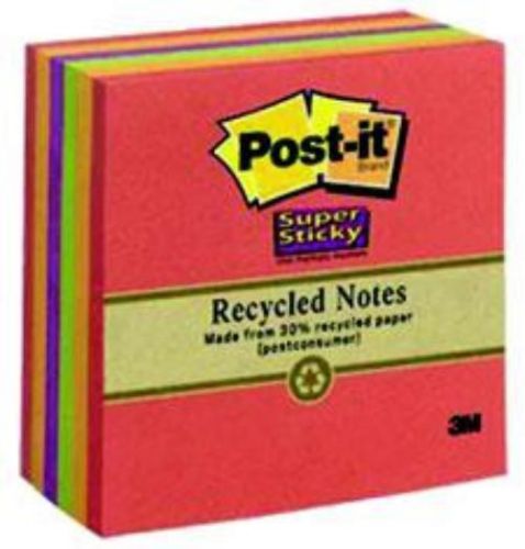 Post-it Super Sticky Recycled Notes 3&#039;&#039; x 3&#039;&#039; 65 Sheets Per Pad 6 Count