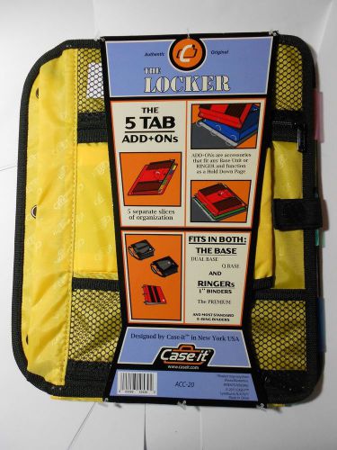 Case-it the locker the 5 tab add+ons - model acc-20 - yellow- new! for sale