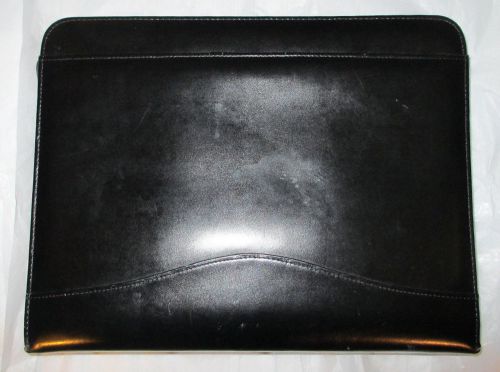 BLACK LEATHER ATTACHE WITH 3 RING BINDER   FREE U.S SHIPPING