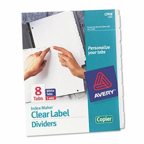 Avery Index Maker Dividers For Copiers, 8-Tab, Clear, 5 Sets per Pack (AVE11422)