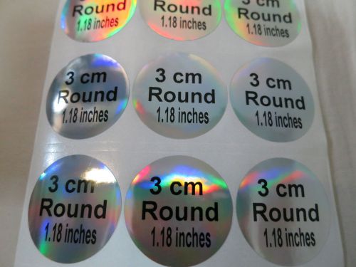 120 Hologram Silver Laser Round Personalized Waterproof Name Stickers 3 cm Labe