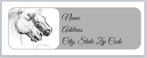 30 Personalized Return Address Labels Horse Buy 3 get 1 free (hc5)