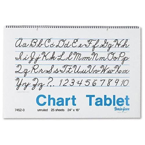Pacon cursive cover unruled chart tablet - 25 sheet - unruled - 24&#034; x (74520) for sale