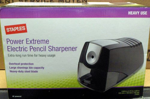 Staples® Power Extreme Electric Pencil Sharpener, Heavy-Duty, Black (21834)