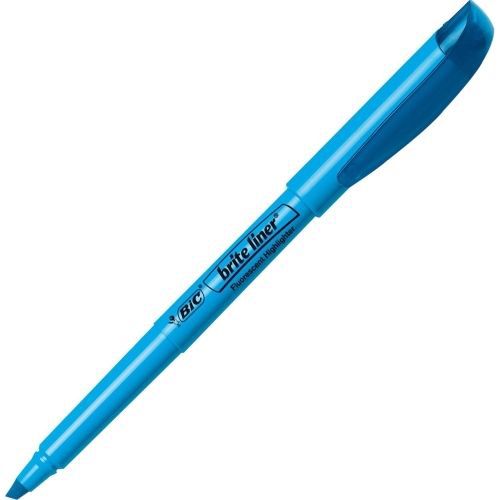 BIC Brite Liner Highlighter - Chisel Marker Point - Blue Ink - 12 / Pack