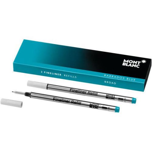2 Montblanc  Barbados Blue FineLiner Refills Broad Point 111444 Brand New